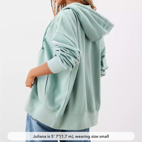 NWT AE Oversized Zip-Up Hoodie MEDUIM COLOR GREEN - Picture 3 of 9